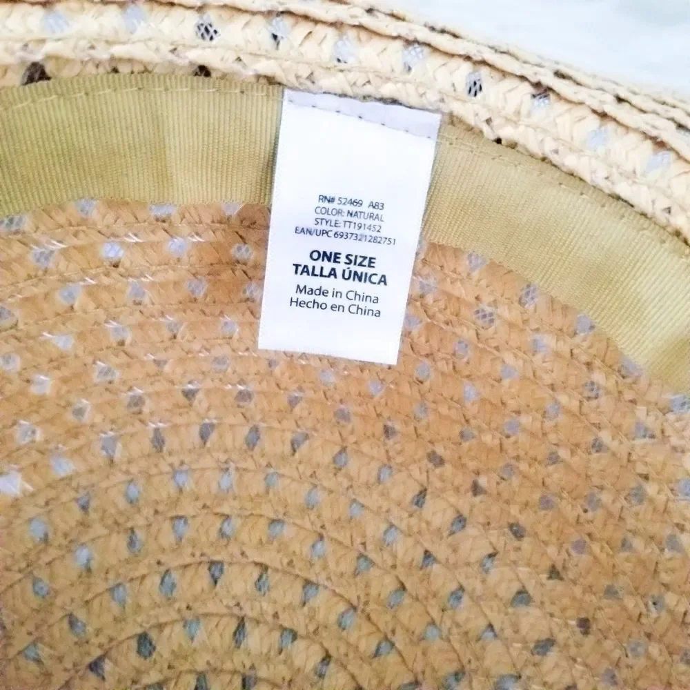 Floppy beach hat leather accent on rim